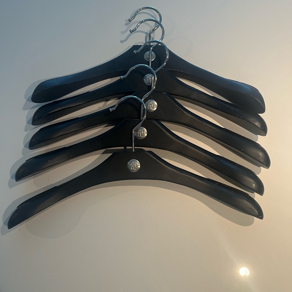 Set of 5 wooden Versace hangers